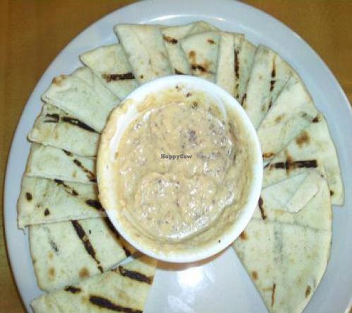 hummus with olive tapenade and pita bread at Crow's Nest in Kalamazoo