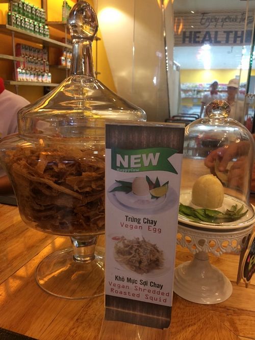 Vegan egg, vegan squid  at Healthy Farm - Tran Hung Dao District 1 in Ho Chi Minh City