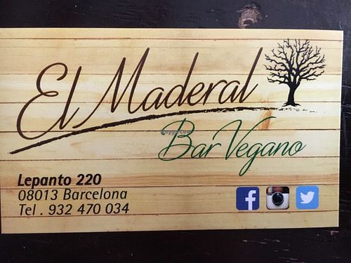Business card  at El Maderal in Barcelona
