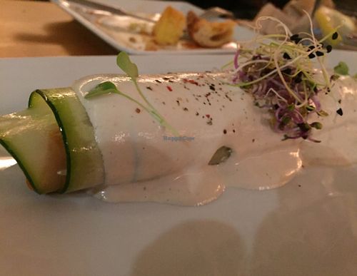 raw zucchini cannelloni with cashew cheese at El Maderal in Barcelona