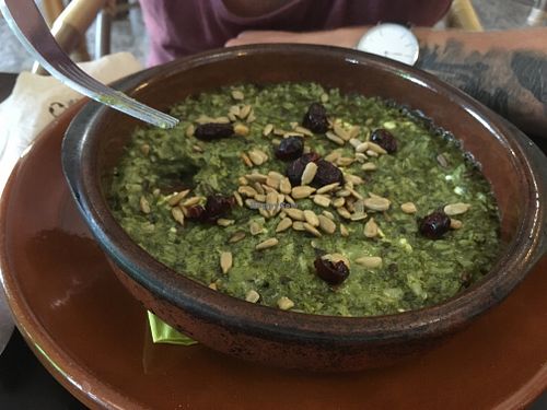 Rice with cranberries and sunflower seeds.(cows milk can be switched with coco) at Restaurante El Jardin in San Jose