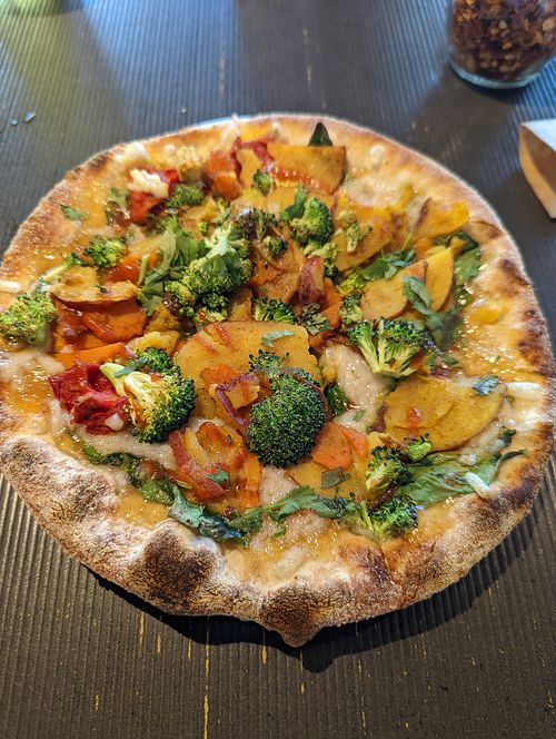 Major Grigio made vegan (veggies and mango chutney!) at La FiAmma in Bellingham