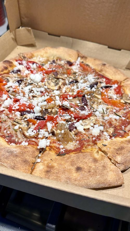 Veggie Fiona, vegan feta and vegan mozzarella   at La FiAmma in Bellingham