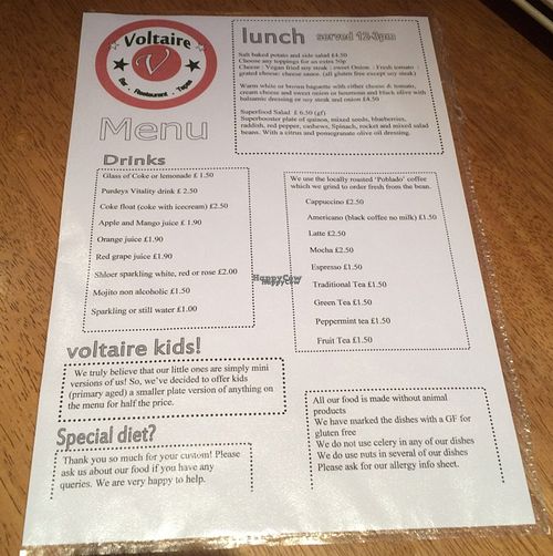 Menu 2 at Voltaire in Bangor