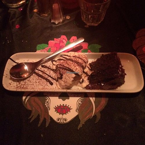 Fudge cake at Voltaire in Bangor