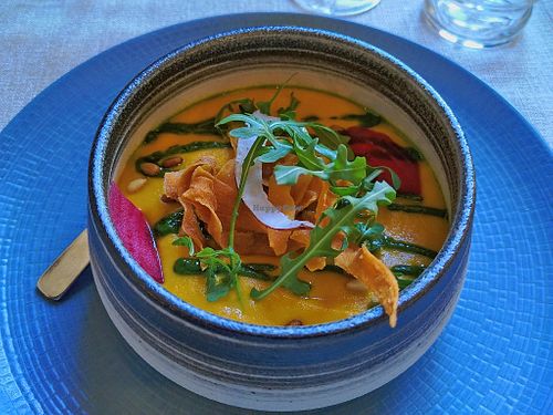 Pumpkin soup at La Couleuvrine in Sarlat-la-caneda