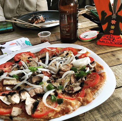 pizza margarita  at Vegan Planet - Mexico City in Mexico City