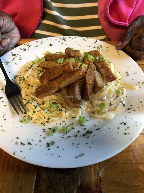 Chicken Alfredo at Paisley Vegan Kitchen in Cocoa