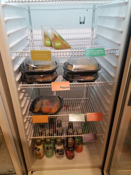raw products in refrigerator at Living Food in Montevideo