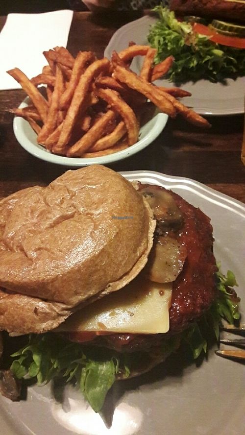 Vegan burger at Halifax at Halifax Burgers - Larsbjornsstaede in Copenhagen