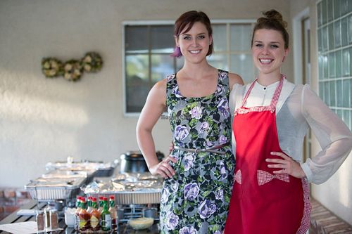 The sister team of Krimsey's Cali-Cajun (Krimsey, left; Jess, right) at Krimsey's Cajun Kitchen in North Hollywood