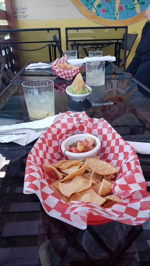 Delicious, authentic tortilla chips with super fresh pico de gallo and guacamole.  at Cantina Vallarta in Salmon Arm