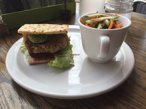 vegan burger at BaKED Food Cafe in New Glasgow
