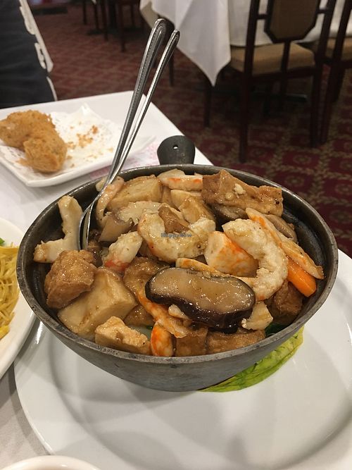 Vegan seafood and tofu clay pot  at Sun Bo Kong Vegetarian in Vancouver