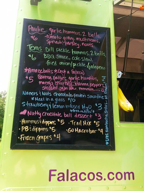 Falacos menu for the day at Falacos - Food Truck in Houston