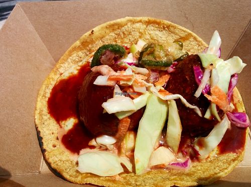 Texas BBQ falafel taco at Falacos - Food Truck in Houston