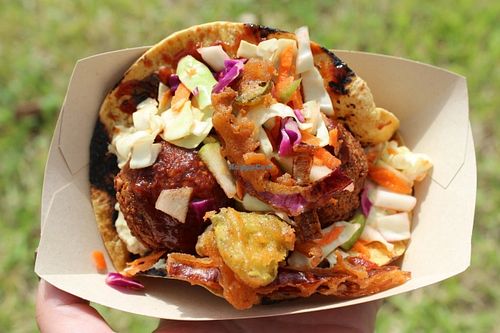 The Texas falaco at Falacos - Food Truck in Houston