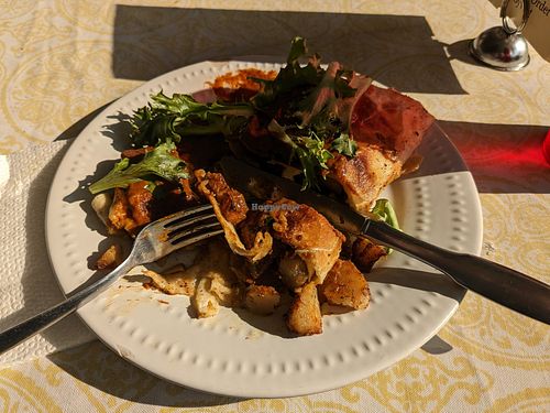Nepalese burrito (minus a couple bites) at Oy Vey Jewish Bakery and Delicatessen in Terre Haute
