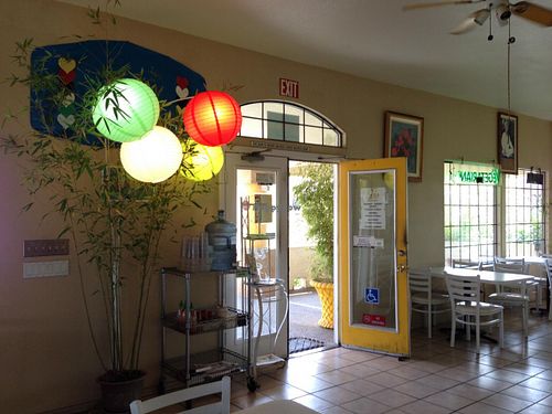 The front of the restaurant area.  at Loving Hut in Fresno