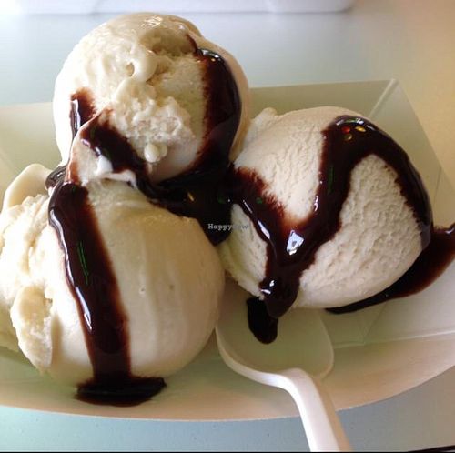 delicious ice cream  at Loving Hut in Fresno