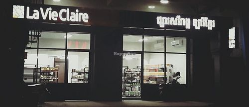 outside at La Vie Claire in Phnom Penh