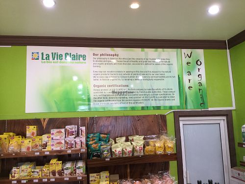 wall display at La Vie Claire in Phnom Penh