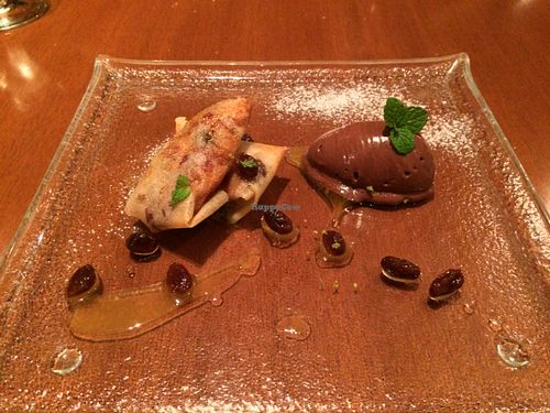 Coconut chocolate icecream with crepe at Sankara Hotel and Spa in Yakushima