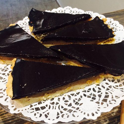 apple carob cake at MoMo Veg Cafe  in Prague