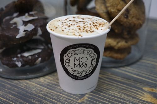 coffee at MoMo Veg Cafe  in Prague