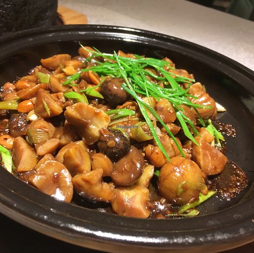 chestnuts and portobellos at WUJIE 大蔬无界 in Nanjing