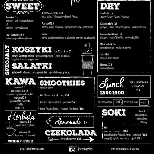 Menu at Healthy as Hell in Warsaw
