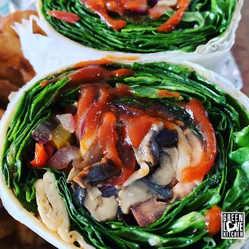 Sriracha veggie wrap
 at Green Love Kitchen in Lithonia