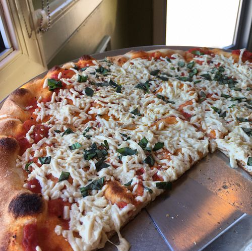 Margherita pizza at Mario's Pizza in Ocean City