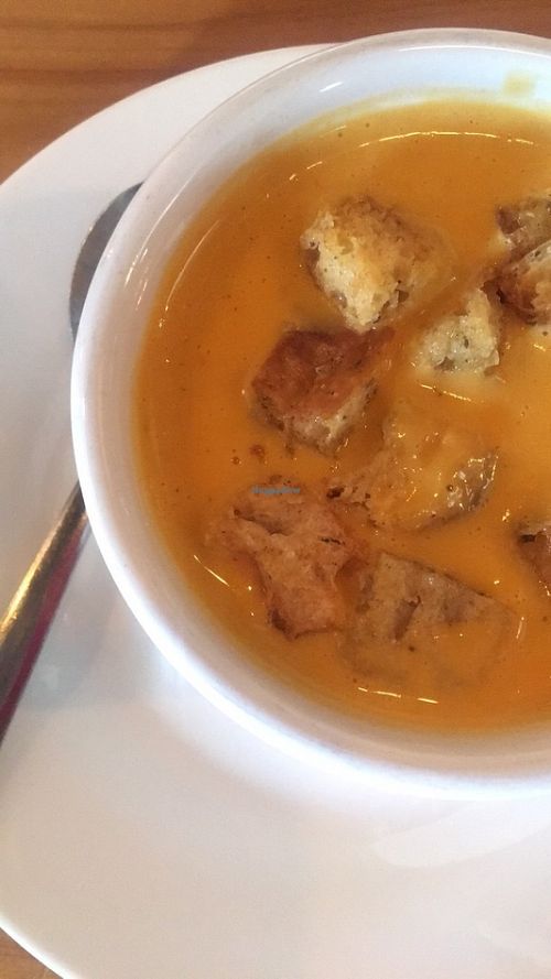 Beer cheese soup with sage croutons at Of Roots and Blooms - Pop-up in Portland