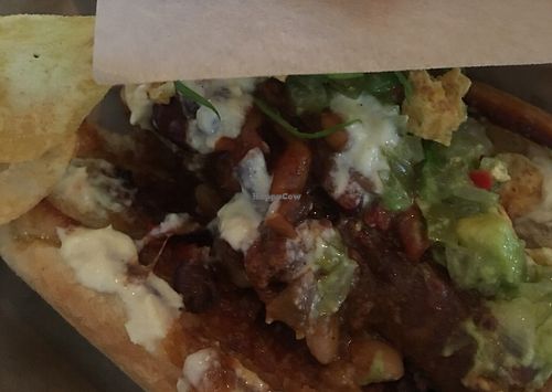 Chili dog and chips at Of Roots and Blooms - Pop-up in Portland