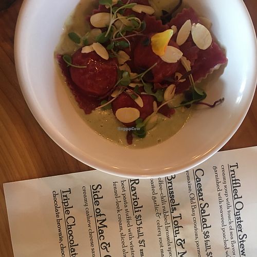 beet raviolis at Of Roots and Blooms - Pop-up in Portland