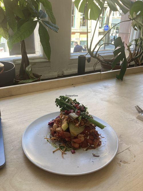 Vegan gf hash brown stack  at Idle Hands in Manchester