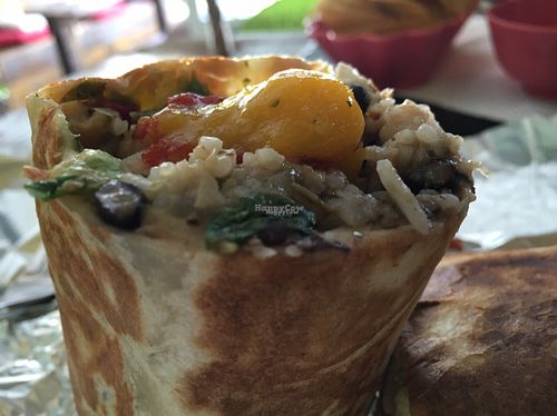 Inside the burrito  at Beats & Burritos in Lagos