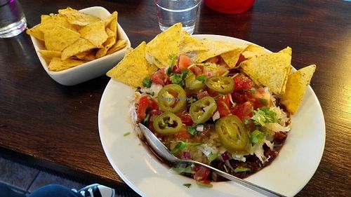 Vegan dish with extra nachos at Papito in Helsinki