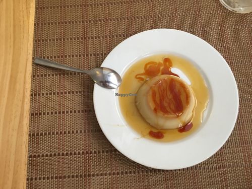 Amazing vegan flan at Al-Laurel in Granada