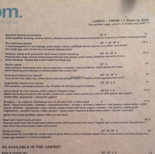 Lunch  at Bloom in Mosman