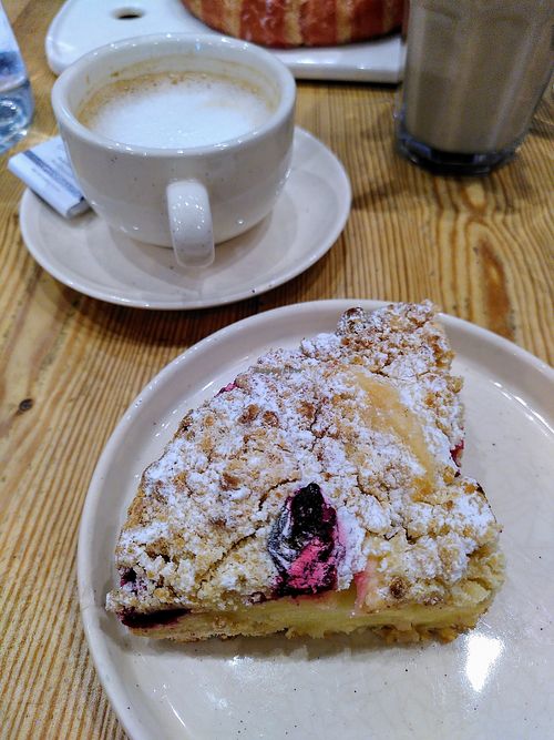 Cherry/Apple crumble (vegan) at Le Pain Quotidien - Les Halles in Paris