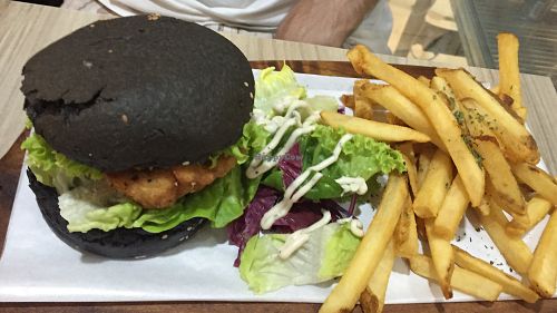 King oyster mushroom burger  at Saute in Central Singapore