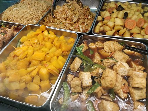 Bee hoon, kway tiao, potatoes, pumpkin and toufu at Singapore General Hospital - Vegetarian Stall in Central Singapore