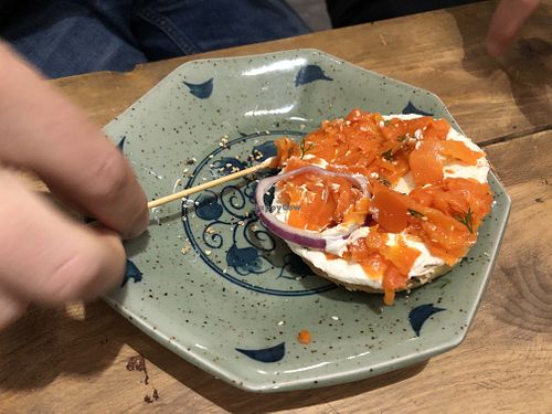 Half the lox sandwich at La Studio in Hanoi