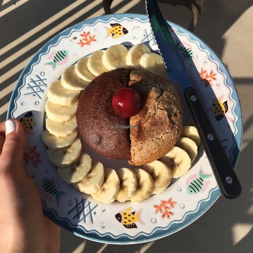 half of a chocolate and cinnamon duffin at Bashful Banana in Ocean City