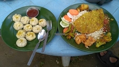 onion momo and newary saway baji set at Hotel Mount Paradise in Naya Gaun