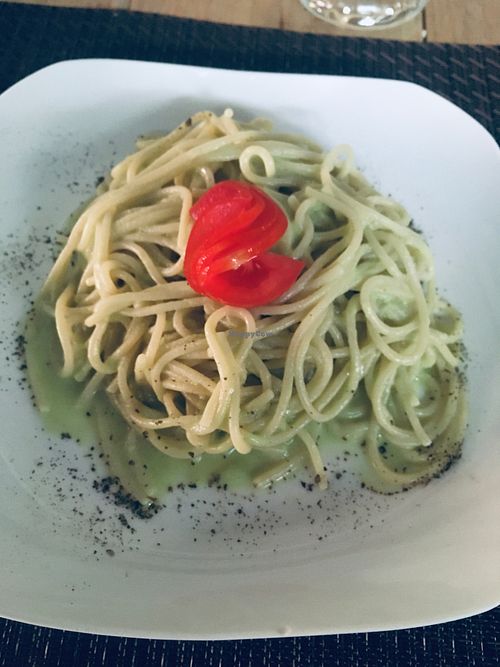 Avocado pasta at Nakum in Flores