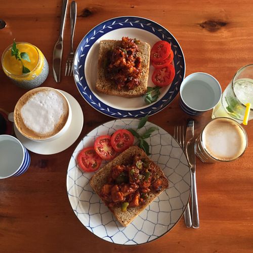 Breakfast: Scrambled Tempeh at Simple Things in Kampot