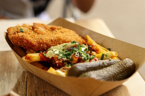 "chicken" schnitzel at Vegan Love in Budapest